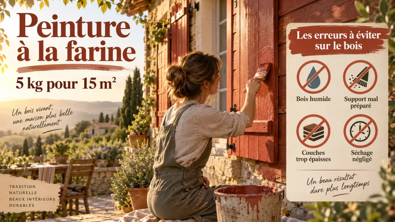 Peinture à la farine : 5 kg pour 15 m², avec les erreurs à éviter sur le bois