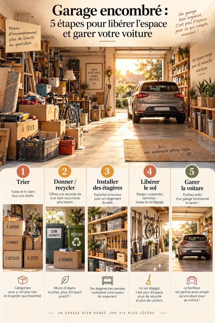 Garage encombré : 5 étapes pour libérer l'espace et garer votre voiture