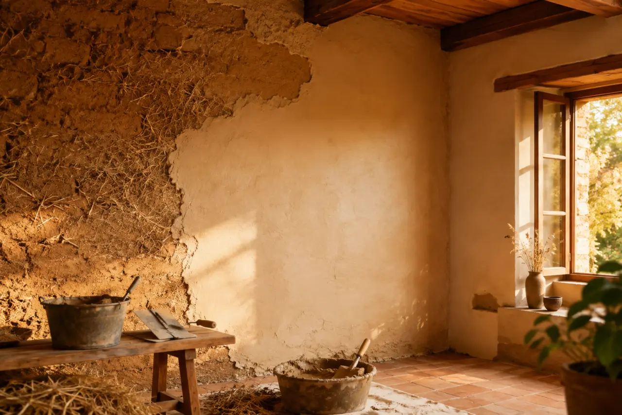 Murs torchis : réparer la terre sans bloquer l’humidité