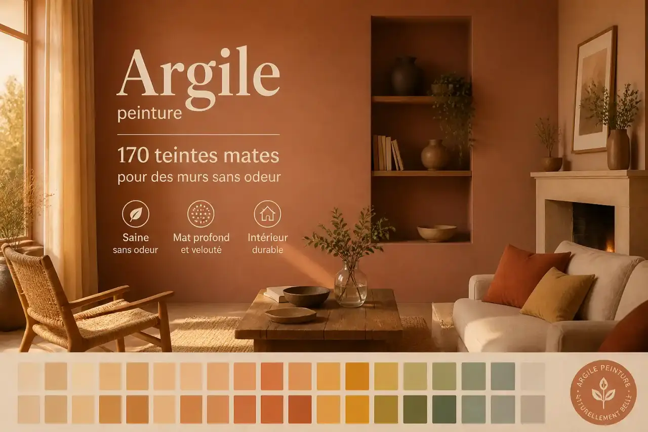 Argile peinture : 170 teintes mates pour des murs sans odeur