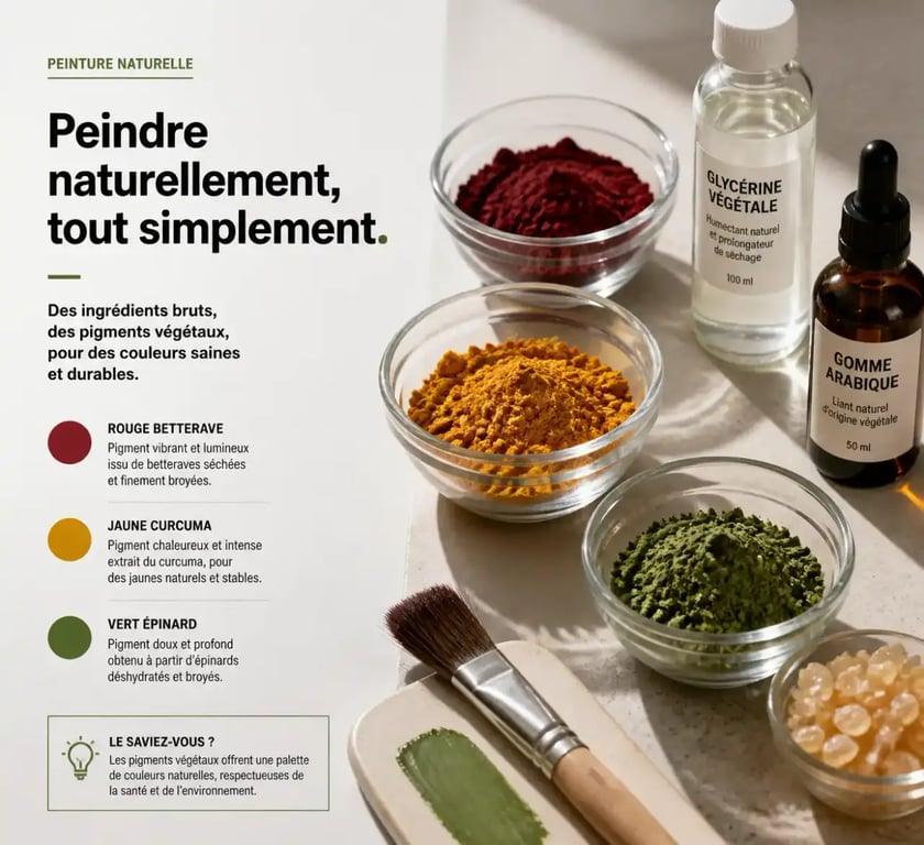 Fabrication de peinture maison avec pigments naturels et gomme arabique