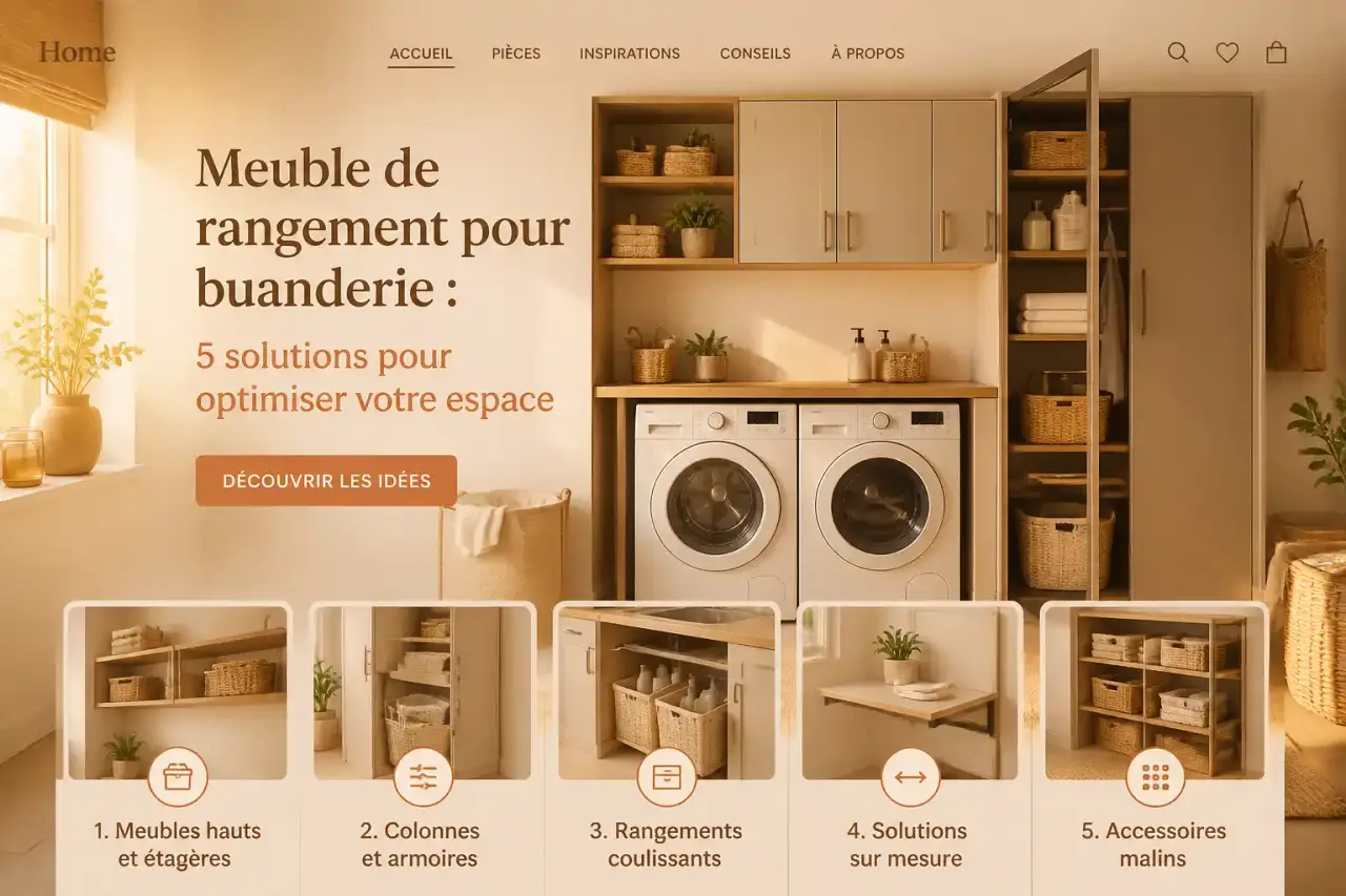 Meuble de rangement pour buanderie : 5 solutions pour optimiser votre espace